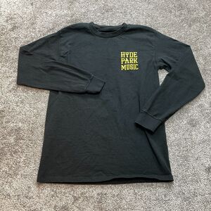 Hyde Park Music Shirt Adult Small Black Long Sleeve Cotton I Love Band Heart